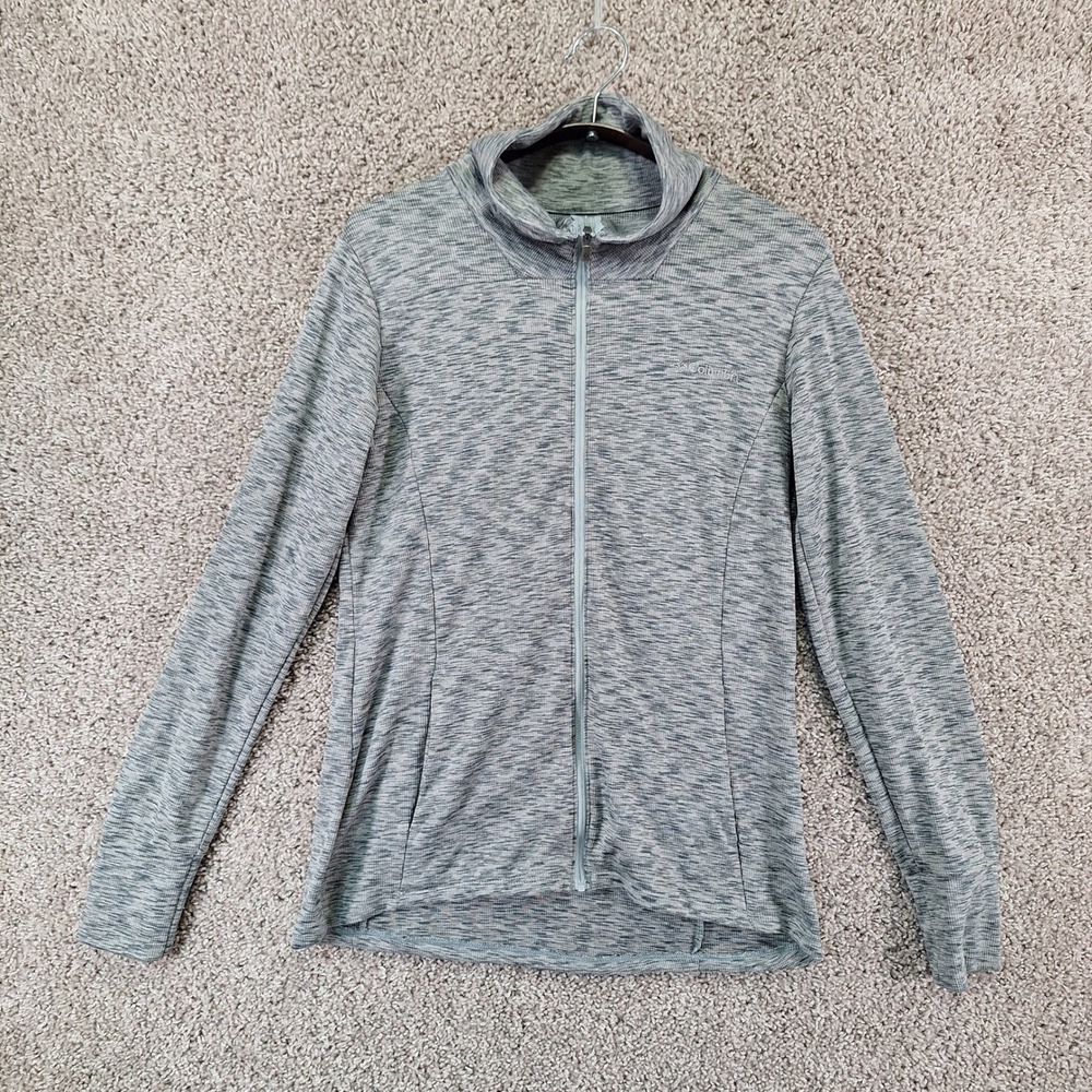 Columbia Full Zip Jacket Womens Size Medium Grey Mock Neck Outdoor Hiking